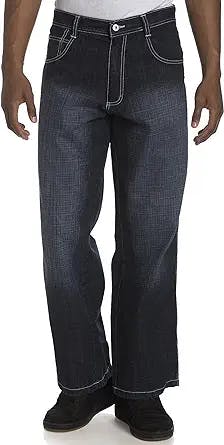 Southpole Men's Straight Relaxed-Fit Cross Hatch Denim