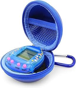 CASEMATIX Blue Clip-On Toy Travel Case Compatible with Tamagotchi On Virtual Interactive Pet Game, Giga Pets AR and More Digital Pets, Case Only