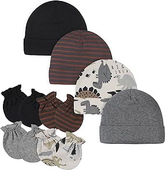 Gerber baby-boys 8-piece and 9-piece Cap and Mitten Sets