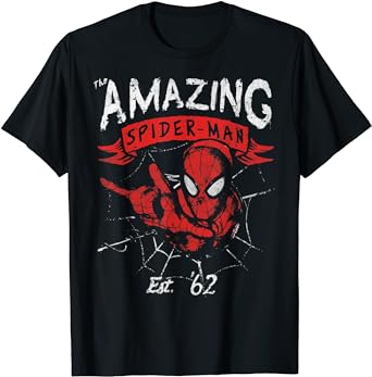 Swing into Style with Marvel The Amazing Spider-Man Grunge Graphic T-Shirt