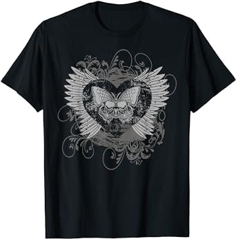 Aesthetic Y2k Fairy Wings Heart Alt Butterfly Grunge T-Shirt
