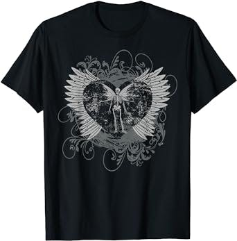 Y2K Look's Review of Aesthetic Y2k Fairy Wings Skeleton Alt Grunge T-Shirt