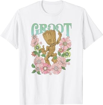 Marvel Guardians Of The Galaxy Groot Floral Dance Poster T-Shirt
