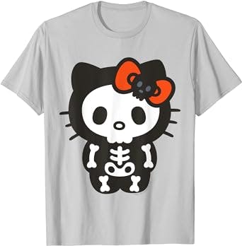 Hello Kitty Skeleton Halloween Tee Shirt