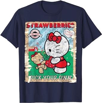 Y2K Look Review: Hello Kitty Strawberry Picking Farm T-Shirt