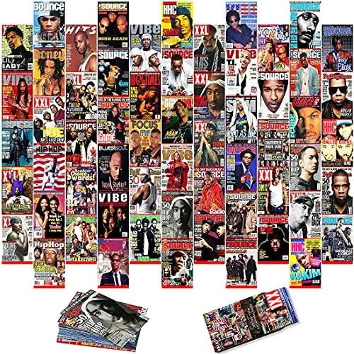 Get Ready to Blast Back to the 2000s with the 60 Pcs Print Hip Hop/Rap Wall