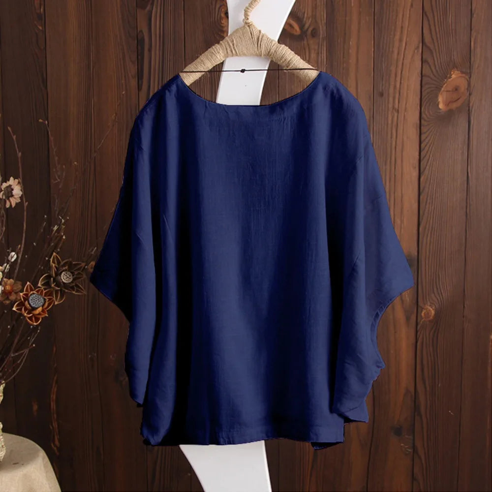 Vintage Cotton Linen Oversized Top – Loose Harajuku Y2K Casual Summer Tee for Women