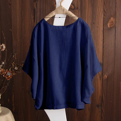 Vintage Cotton Linen Oversized Top – Loose Harajuku Y2K Casual Summer Tee for Women