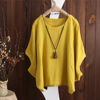 Vintage Cotton Linen Oversized Top – Loose Harajuku Y2K Casual Summer Tee for Women